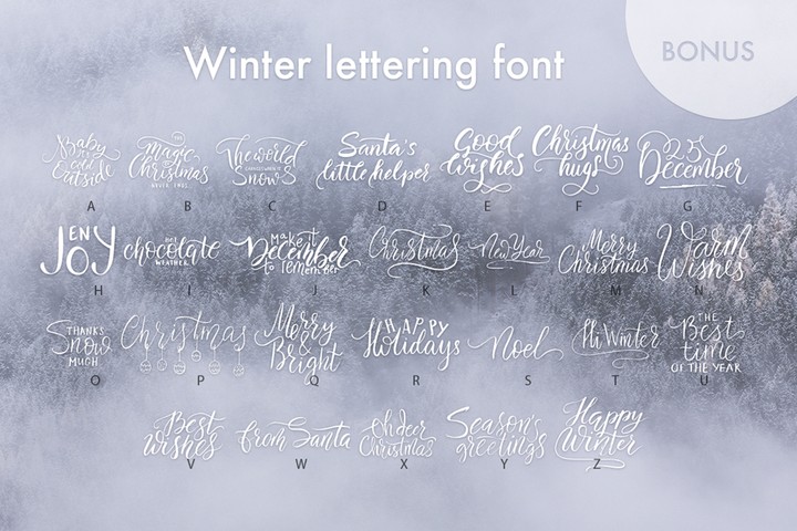 Czcionka Winter lettering